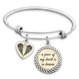 A Piece Of My Heart Is In Heaven Charm Bracelet