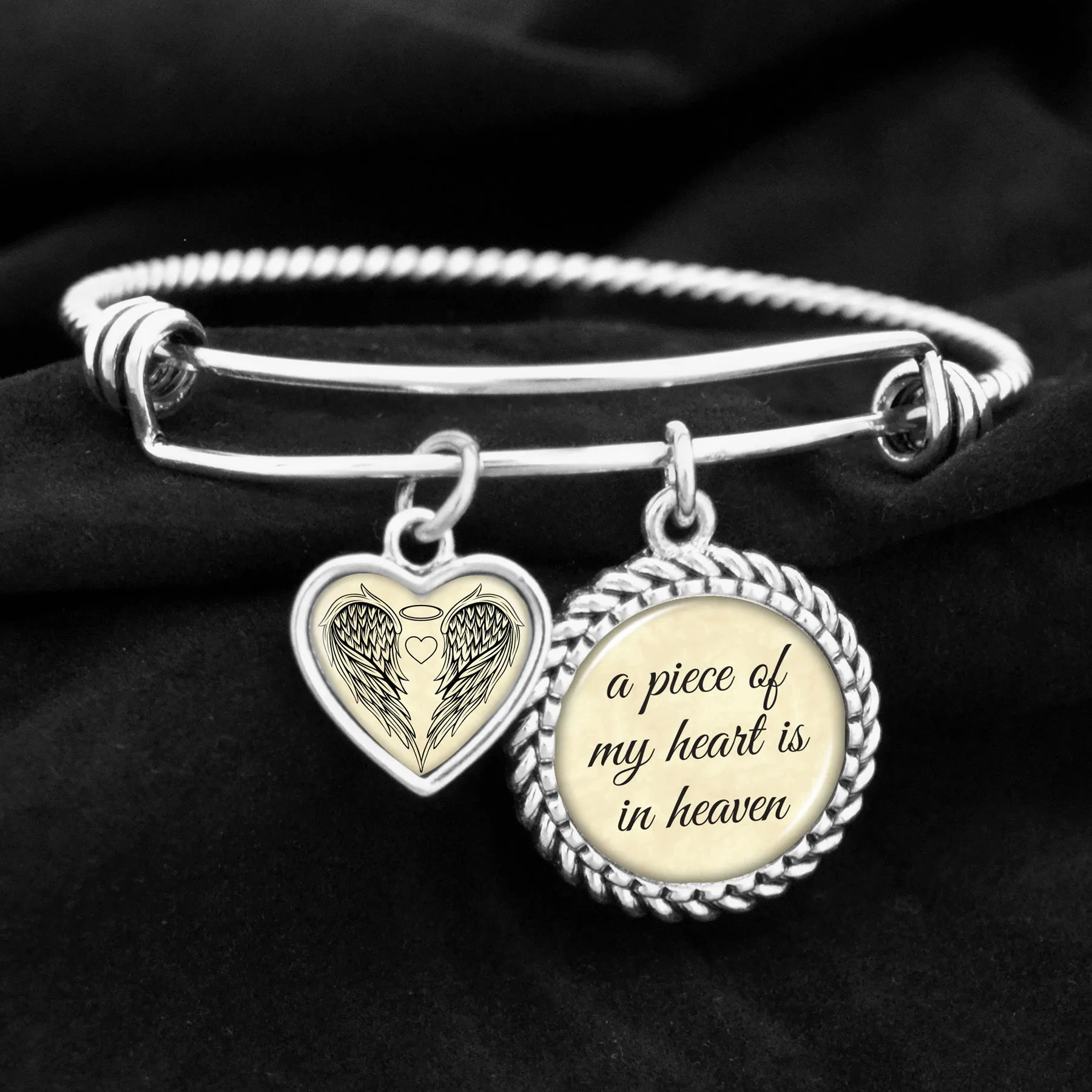 A Piece Of My Heart Is In Heaven Charm Bracelet