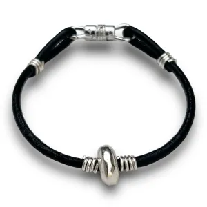 Abacus Bead Cord Bracelet - Silver