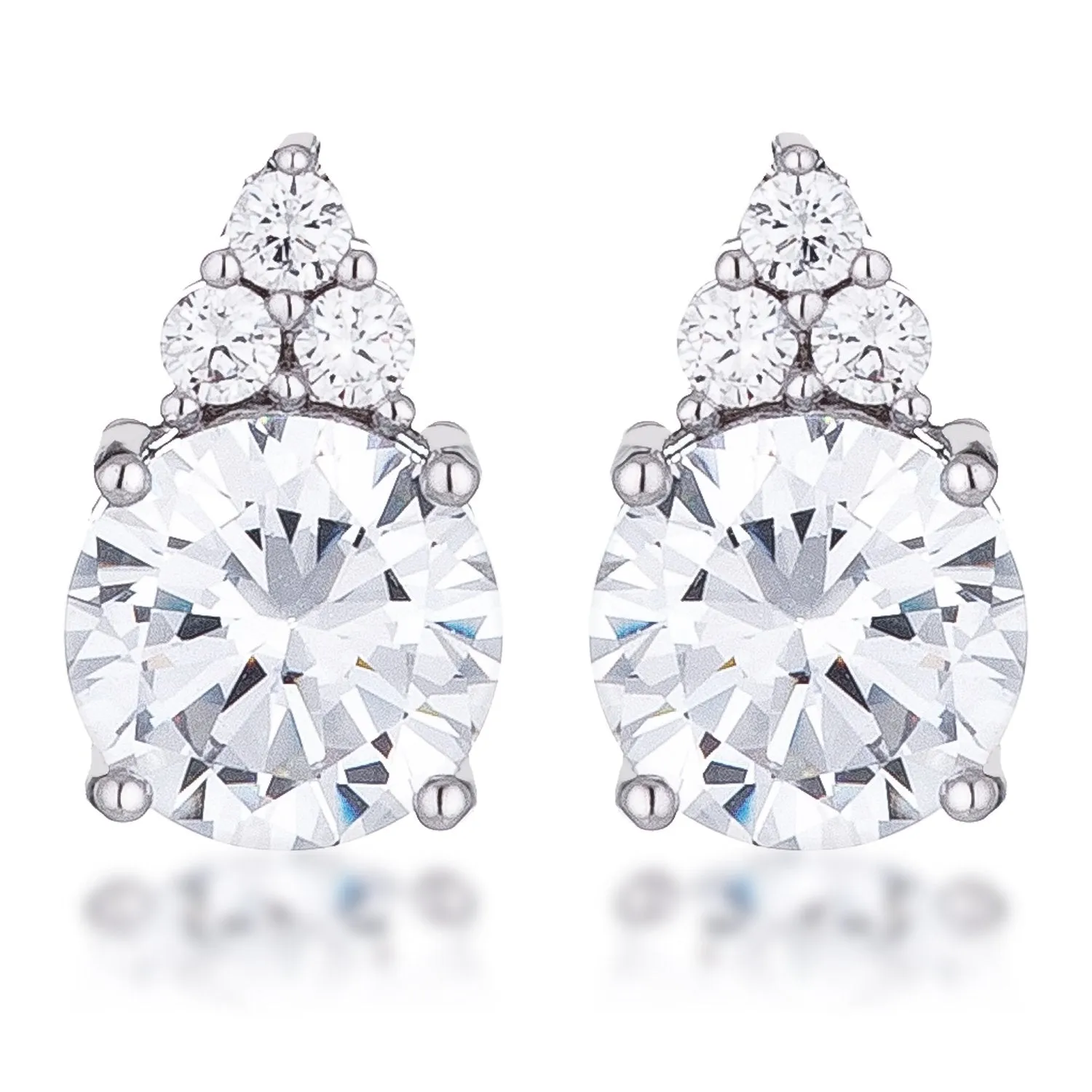 Abigail 9mm Round Blue Green CZ Stud Earrings | 3ct