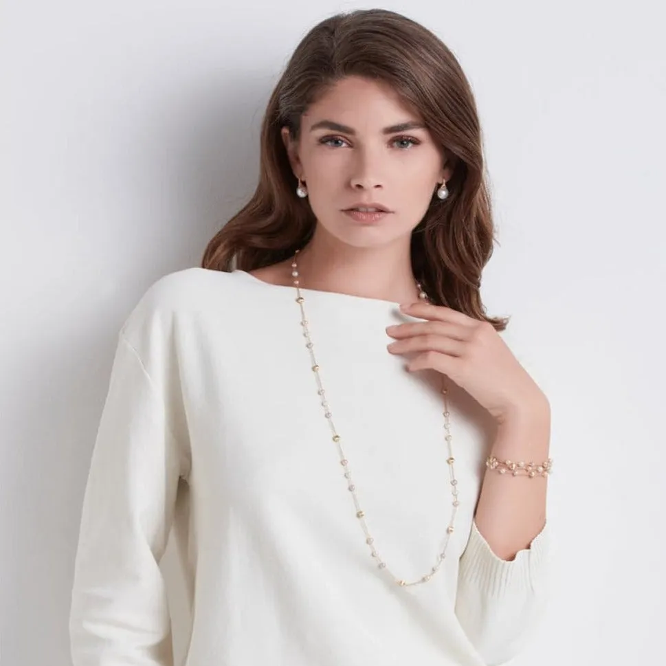 Africa Pearl 18K Yellow Gold Three Strand Bracelet