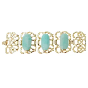 Amazonite stone and gold swirl bracelet