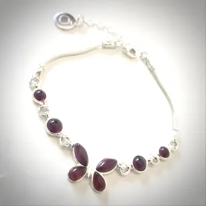 Amber Butterfly Delicate Silver Bracelet