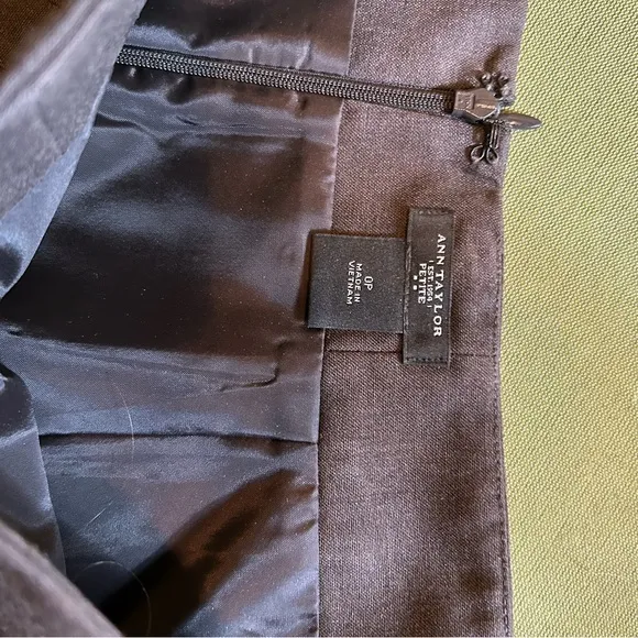 Ann Taylor Brown Skirt Suit with Animal Print Lining