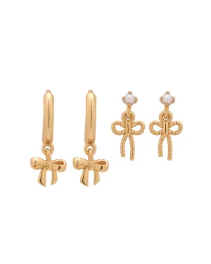Ava Bow Earrings Set