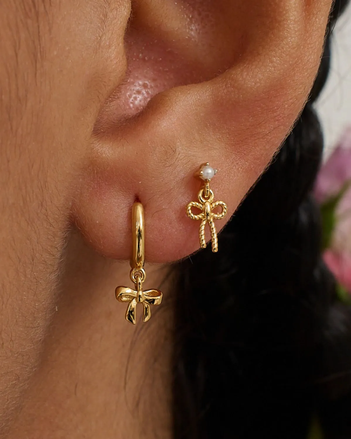 Ava Bow Earrings Set