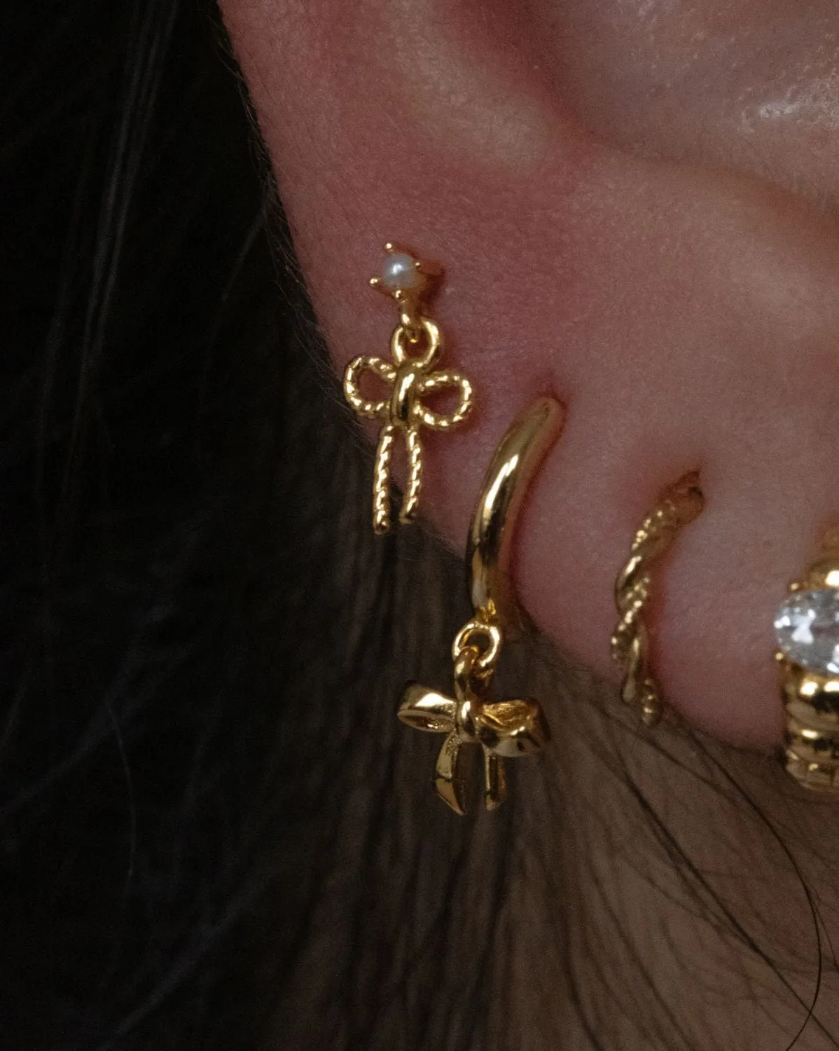 Ava Bow Earrings Set