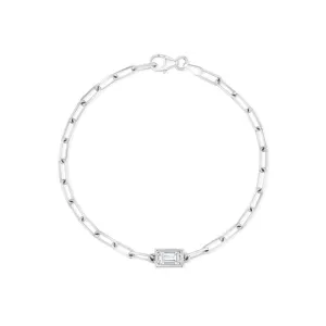 Baguette Diamond Chain Bracelet - 1 Station | White Gold