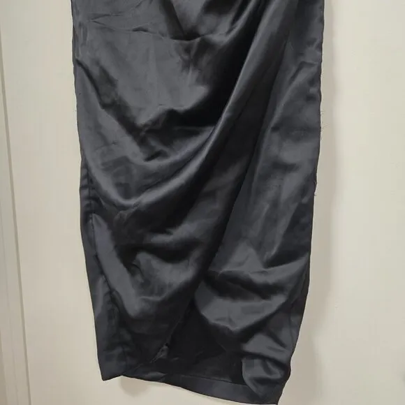 Bardot Jamila Corset Dress Black Size M Strapless Midi Cocktail Dress