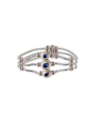 Beijos Collection - 3 Strand, 3 Stone CZ Bracelet