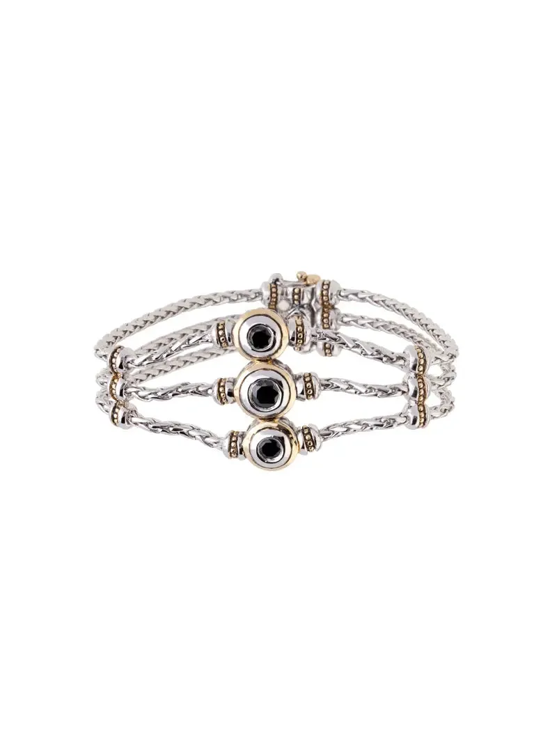 Beijos Collection - 3 Strand, 3 Stone CZ Bracelet