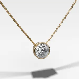 Bezel Pendant Necklace with Old Euro Cut Diamond