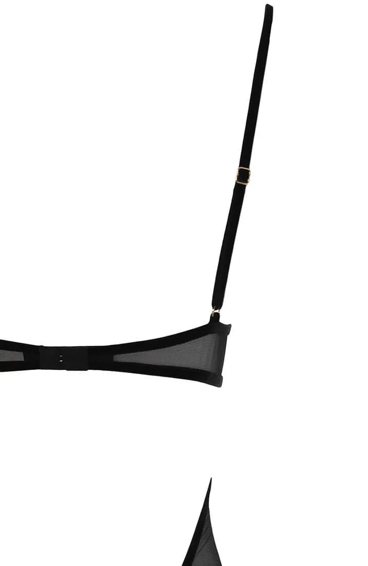 Black bodysuit with pearl string - Kyoto Body
