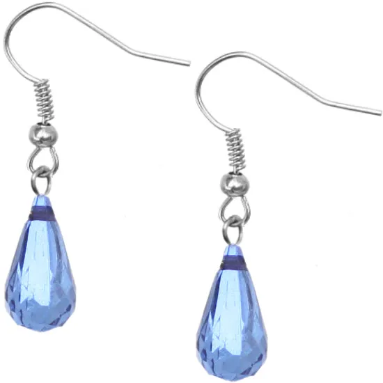 Blue Faceted Beaded Bracelet Earrings Set