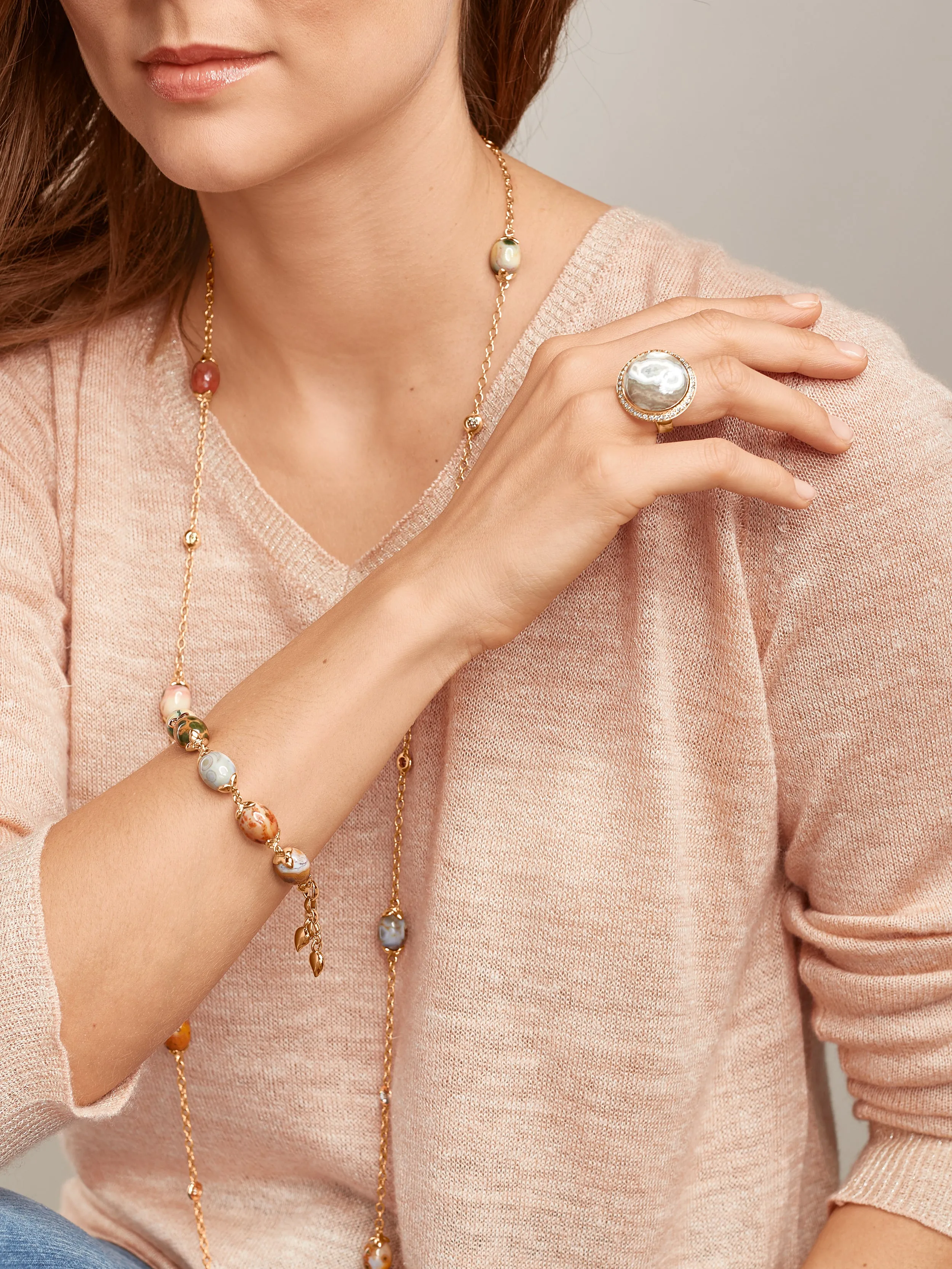 Bracelet COCONUT small link version Ocean Jasper Ocean Jasper