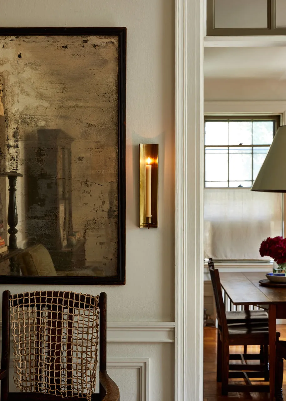 BRASS-PLATED CHANNEL WALL SCONCE