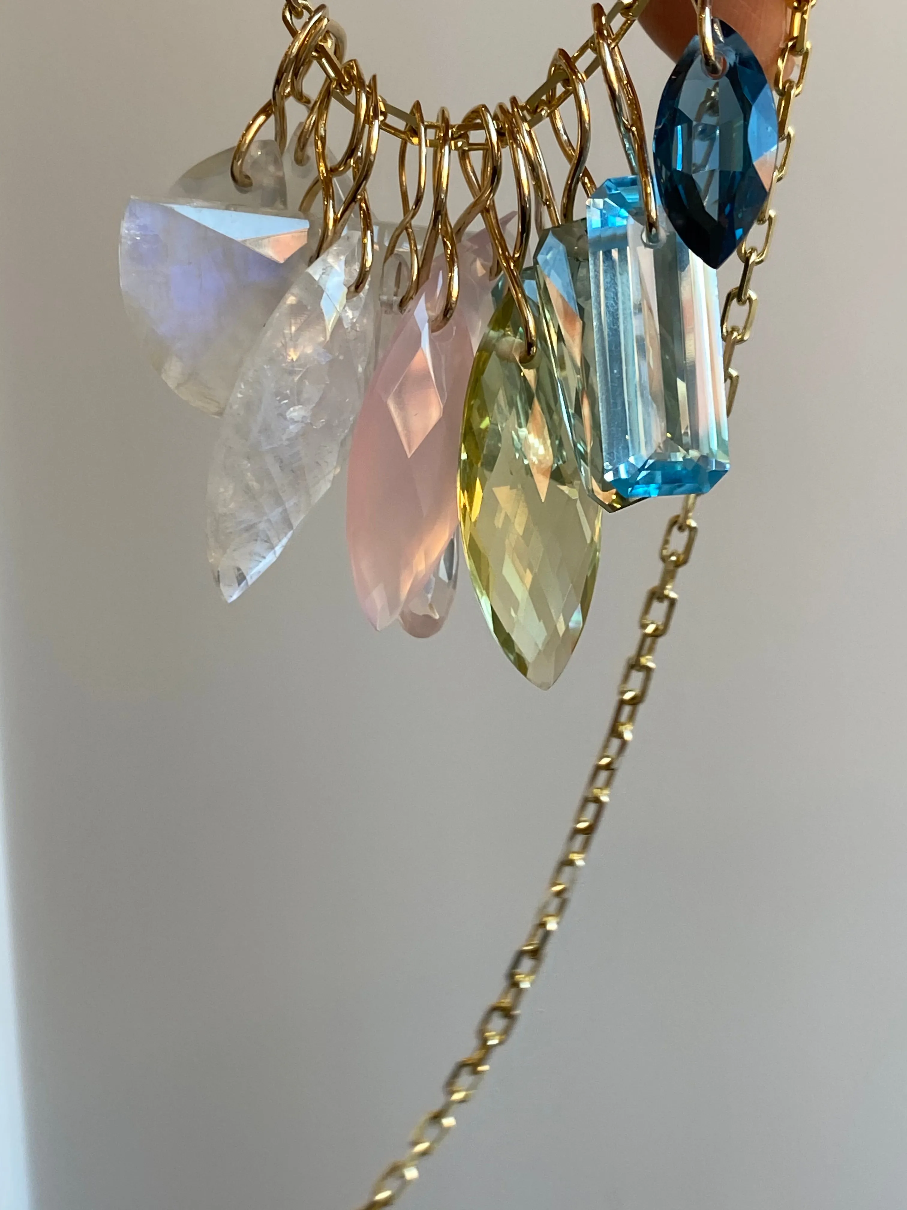 Briolette Green Amethyst Infinity Bale Charm