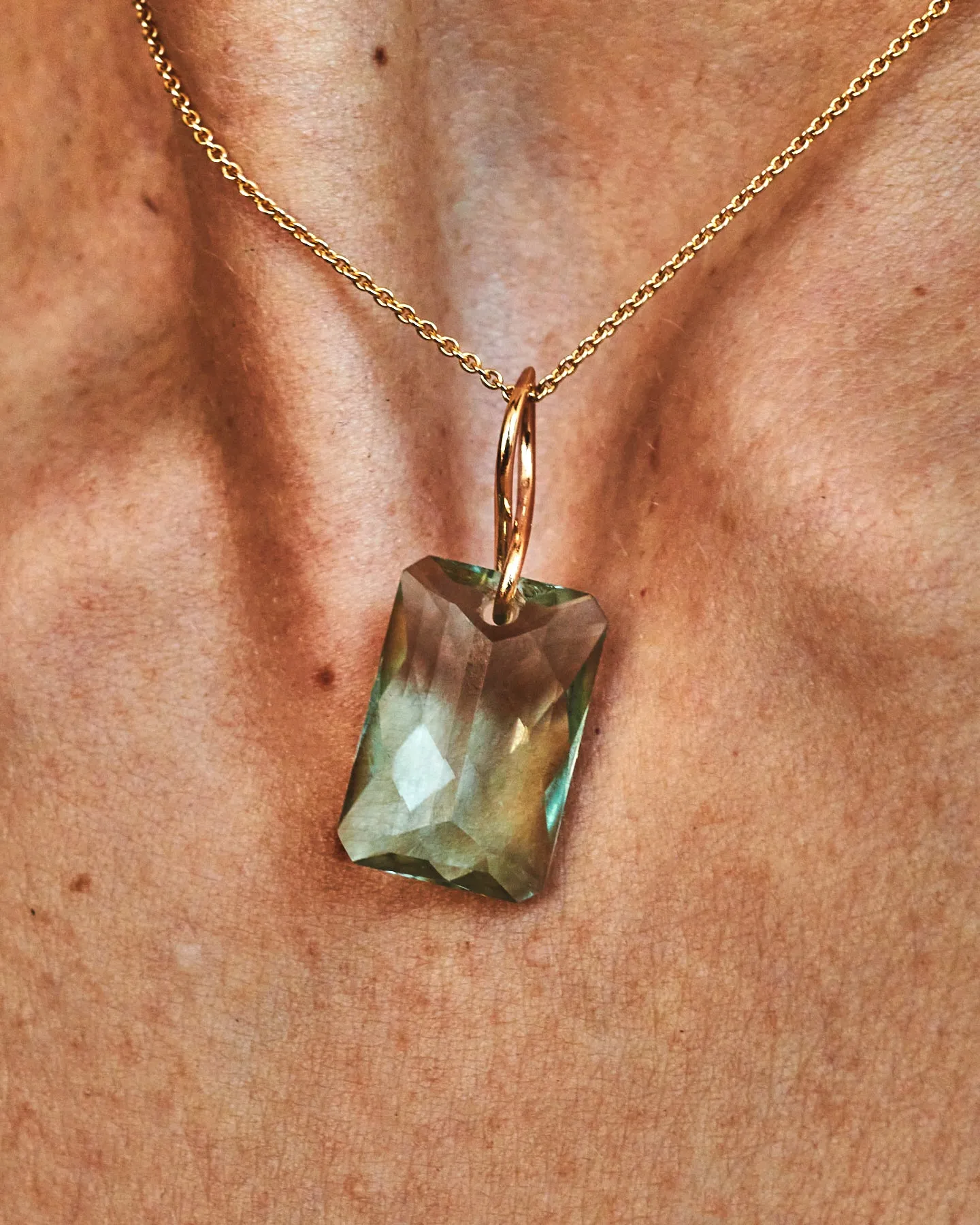 Briolette Green Amethyst Infinity Bale Charm
