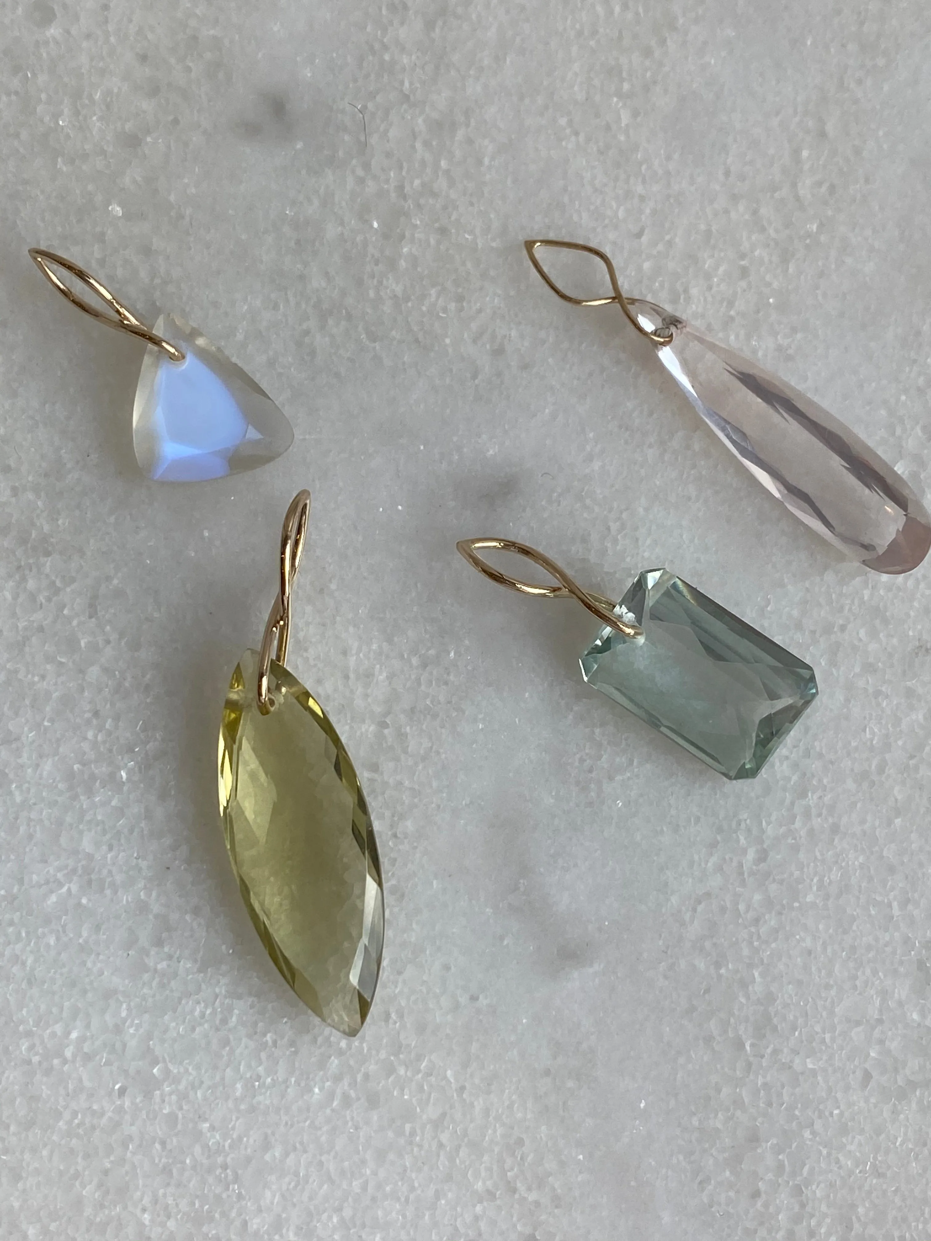 Briolette Green Amethyst Infinity Bale Charm