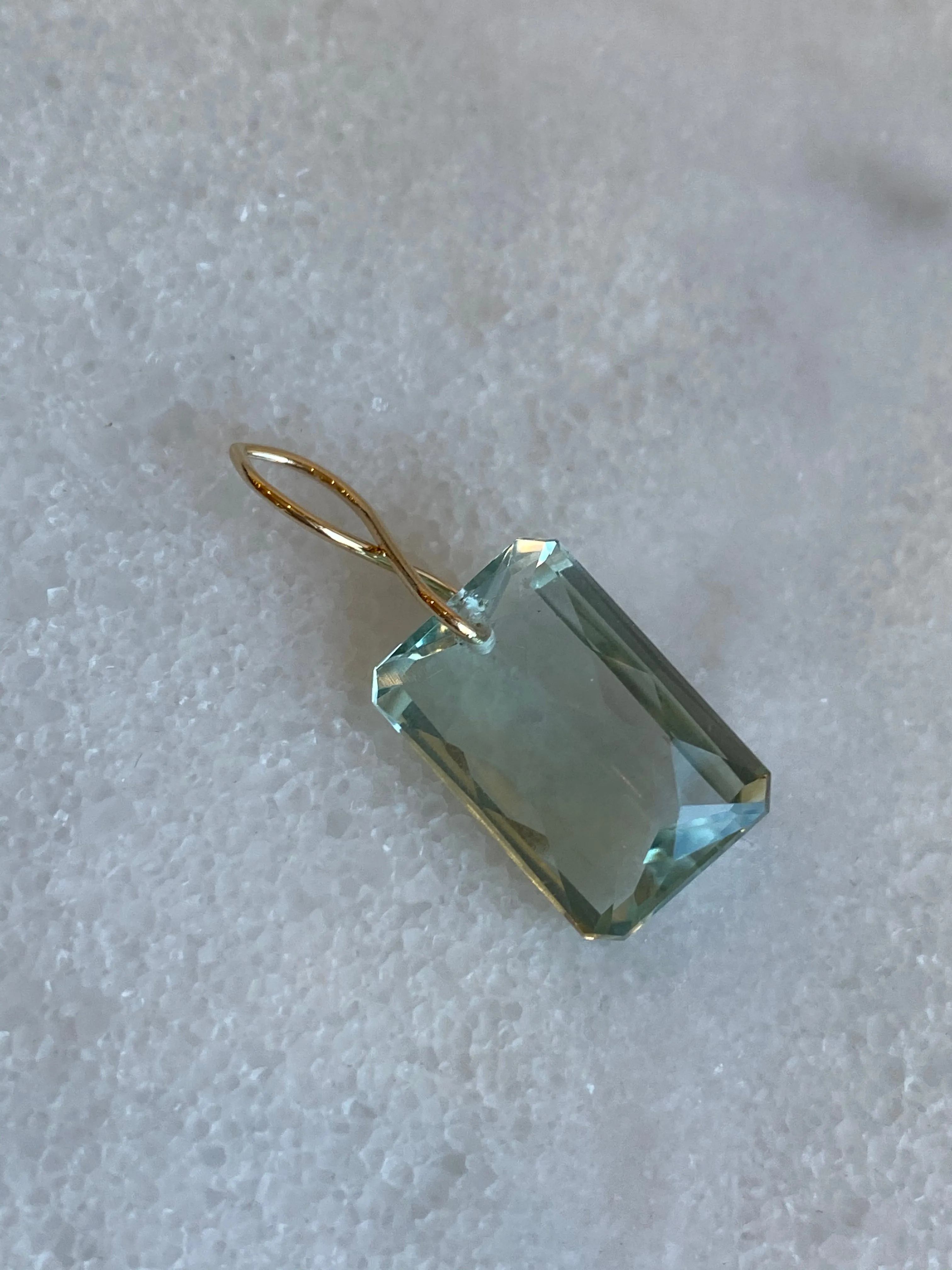 Briolette Green Amethyst Infinity Bale Charm
