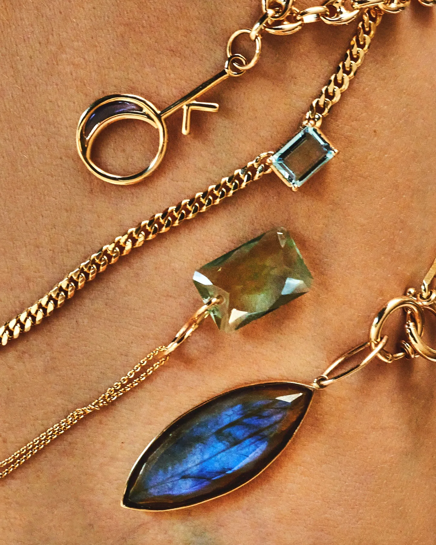 Briolette Green Amethyst Infinity Bale Charm