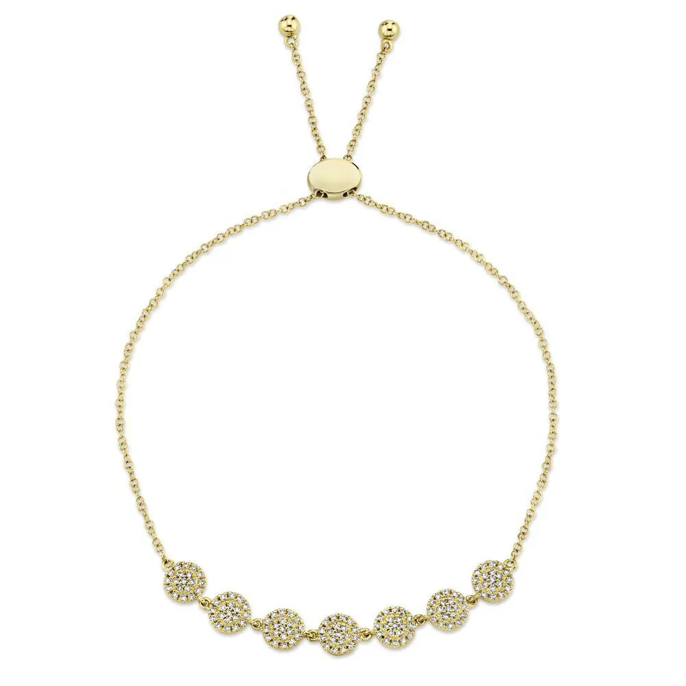 Circle Pave Diamond Bolo Bracelet