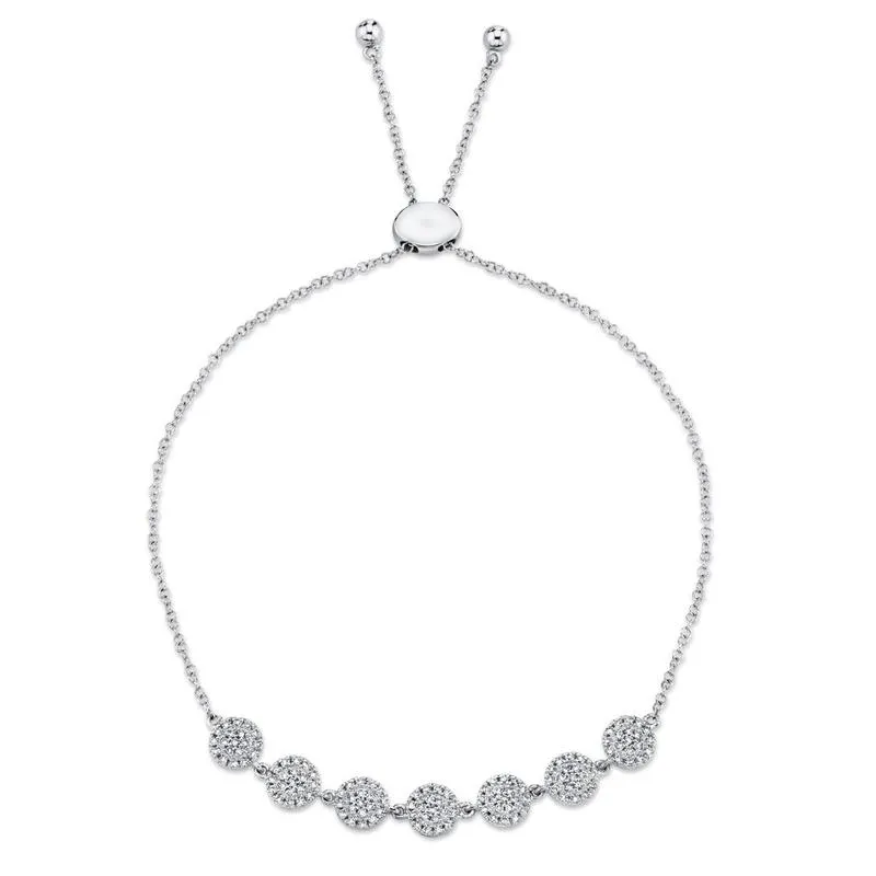 Circle Pave Diamond Bolo Bracelet
