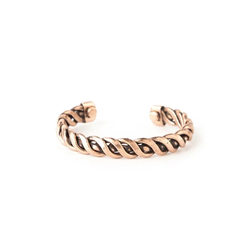 Copper Bracelet for Men and Women 99.9% Pure Copper Fashion Bangle 6.8" Adjustable Size Healthy Bracelet