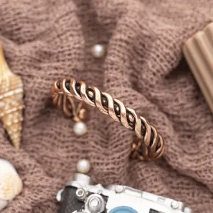 Copper Bracelet for Men and Women 99.9% Pure Copper Fashion Bangle 6.8" Adjustable Size Healthy Bracelet