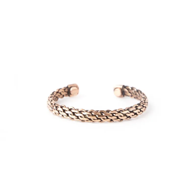 Copper Bracelet for Men and Women 99.9% Pure Copper Fashion Bangle 6.8" Adjustable Size Healthy Bracelet