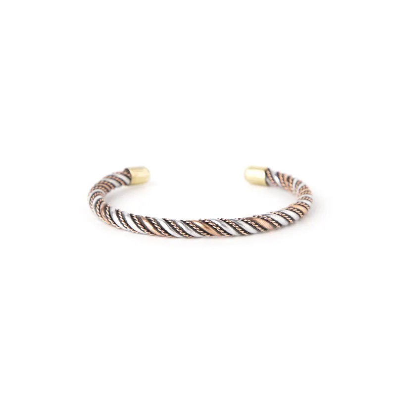Copper Bracelet for Men and Women 99.9% Pure Copper Fashion Bangle 6.8" Adjustable Size Healthy Bracelet