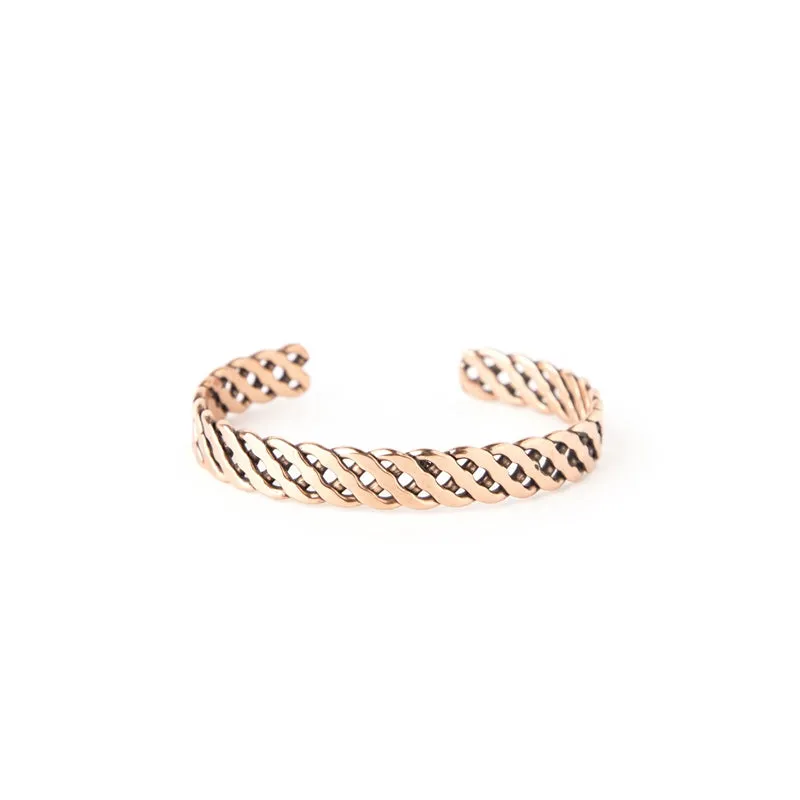 Copper Bracelet for Men and Women 99.9% Pure Copper Fashion Bangle 6.8" Adjustable Size Healthy Bracelet