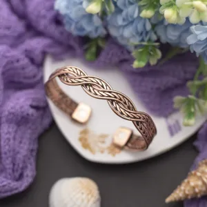 Copper Bracelet for Men and Women 99.9% Pure Copper Fashion Bangle 6.8" Adjustable Size Healthy Bracelet