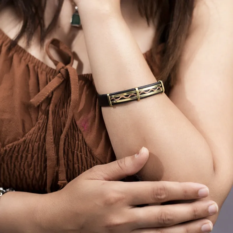 Copper Bracelet for Men and Women 99.9% Pure Copper Fashion Bangle 6.8" Adjustable Size Healthy Bracelet