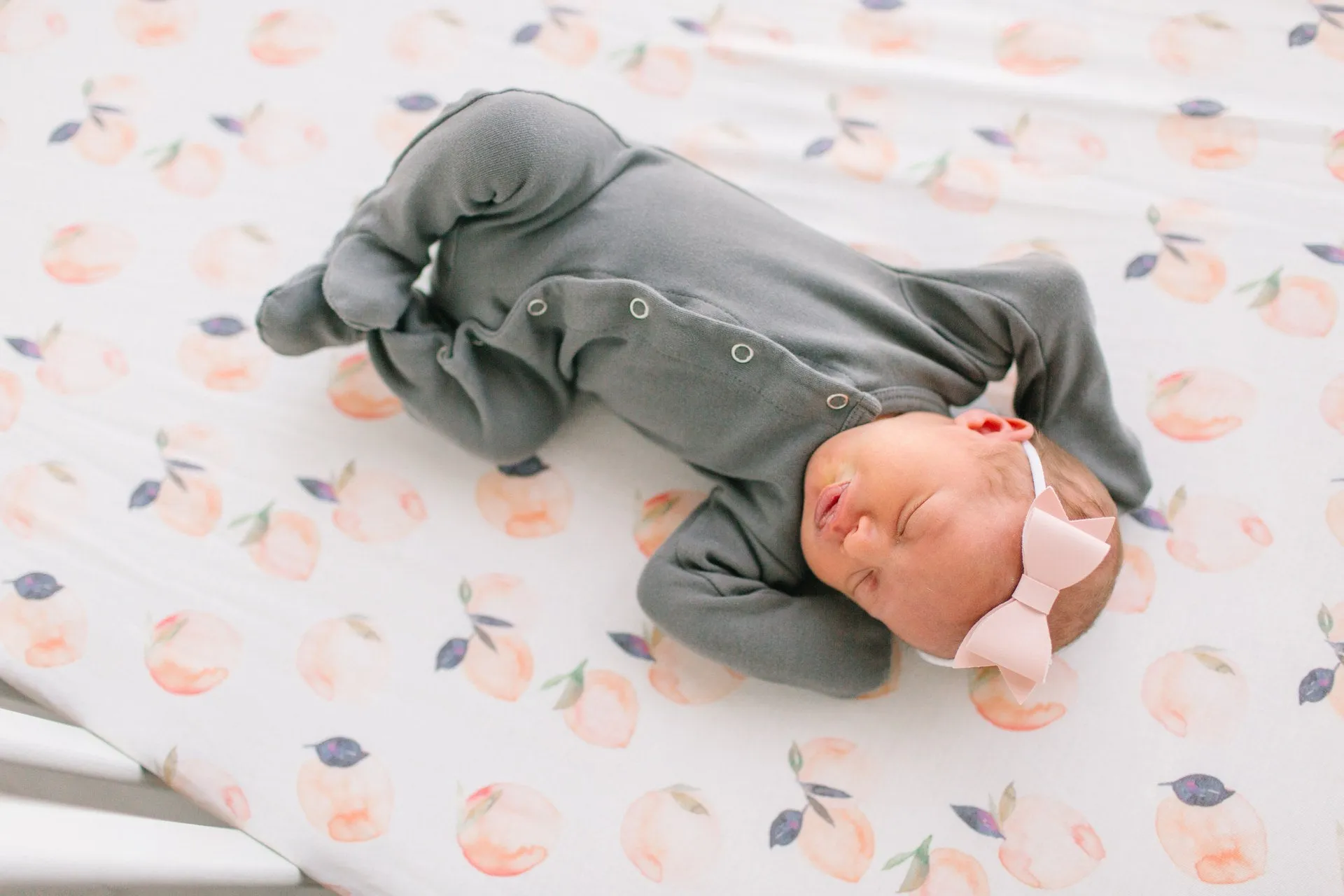 Copper Pearl Caroline Fitted Crib Sheet