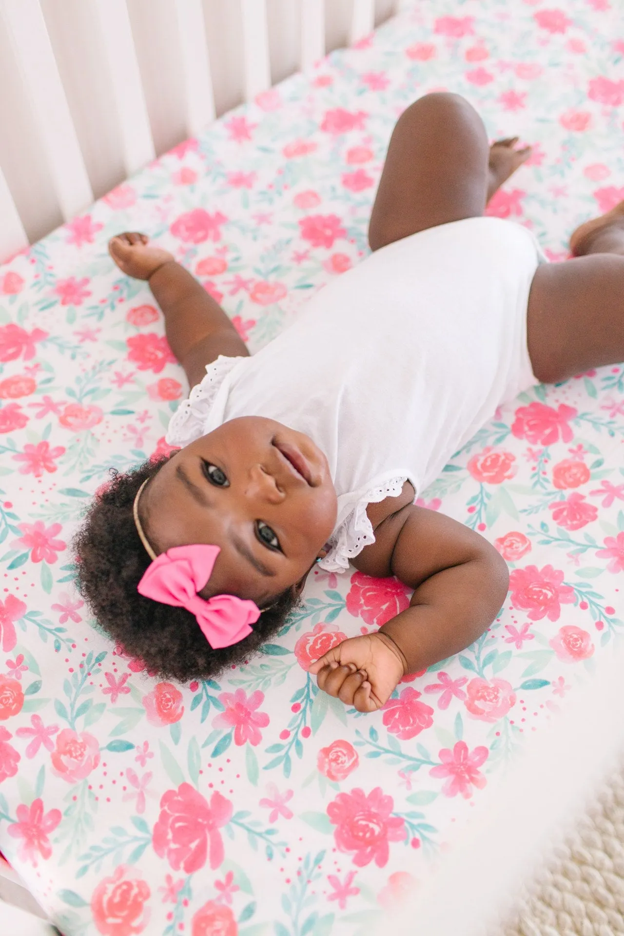 Copper Pearl June Fitted Crib Sheet