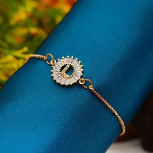 Crystal Studded “L” Alphabet Chain Bracelet