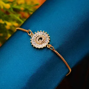 Crystal Studded “Q” Alphabet Chain Bracelet