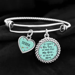 Customizable So There's This Boy, He Kinda Stole My Heart Charm Bracelet