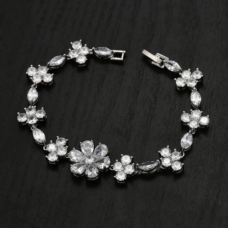 Cz Diamond Flower Bracelet