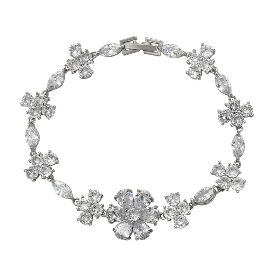 Cz Diamond Flower Bracelet