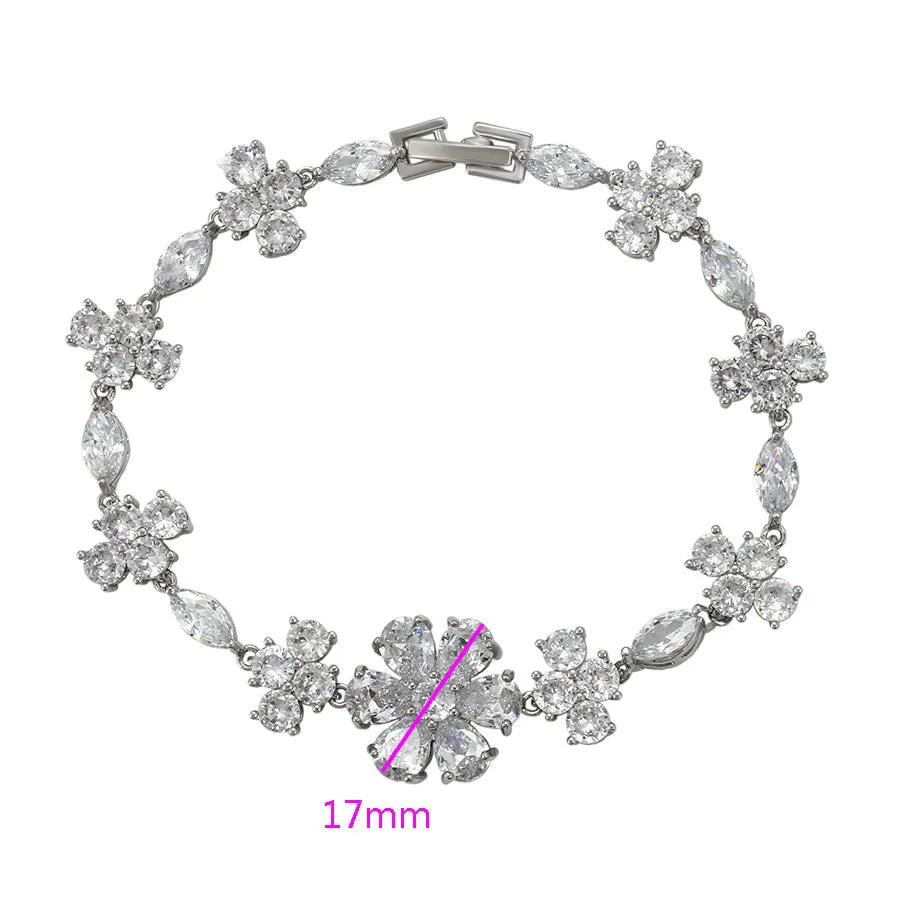 Cz Diamond Flower Bracelet