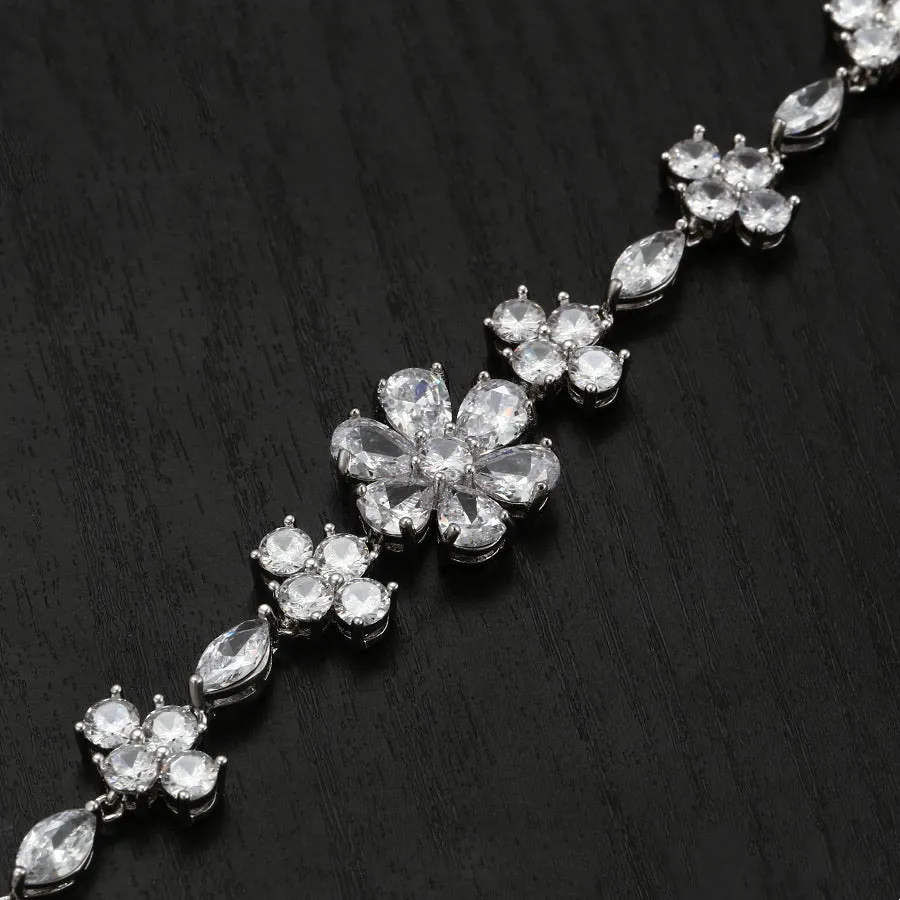 Cz Diamond Flower Bracelet