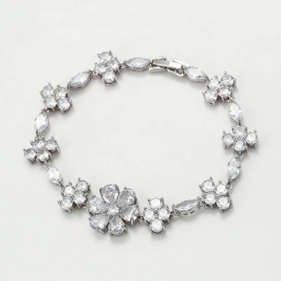 Cz Diamond Flower Bracelet