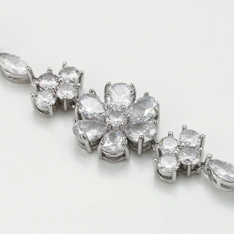 Cz Diamond Flower Bracelet