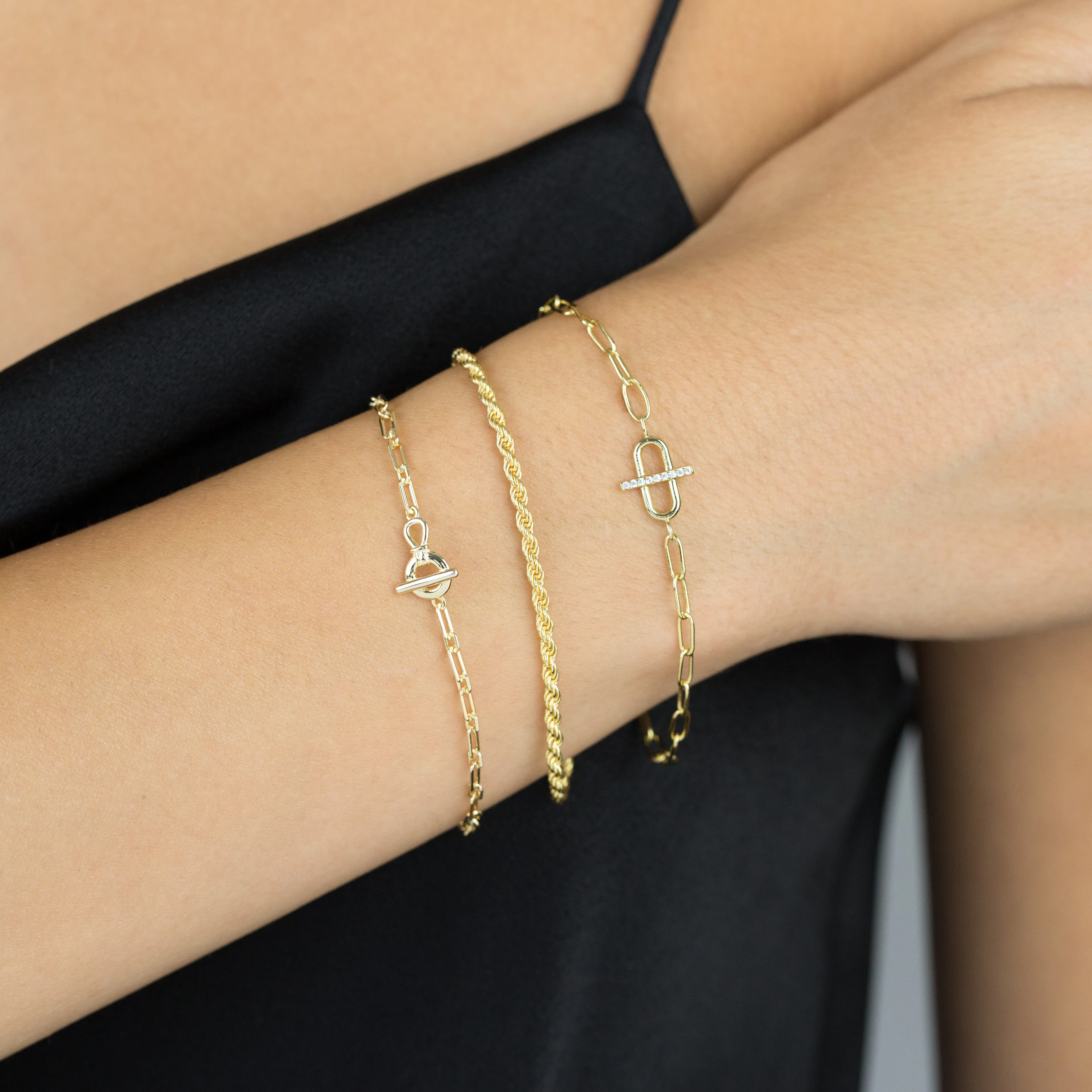 CZ Toggle Multi Link Bracelet