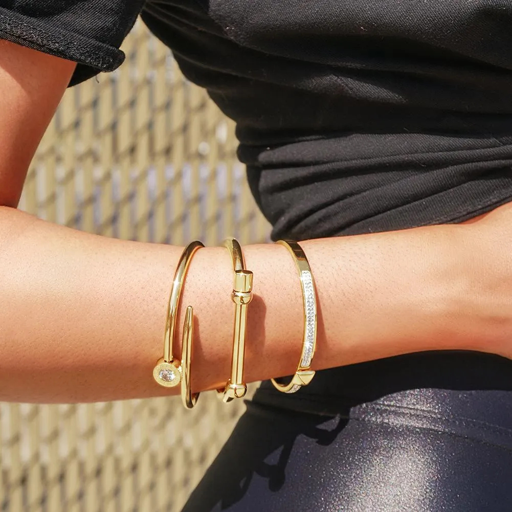 D-Shape Screw Bar Bangle