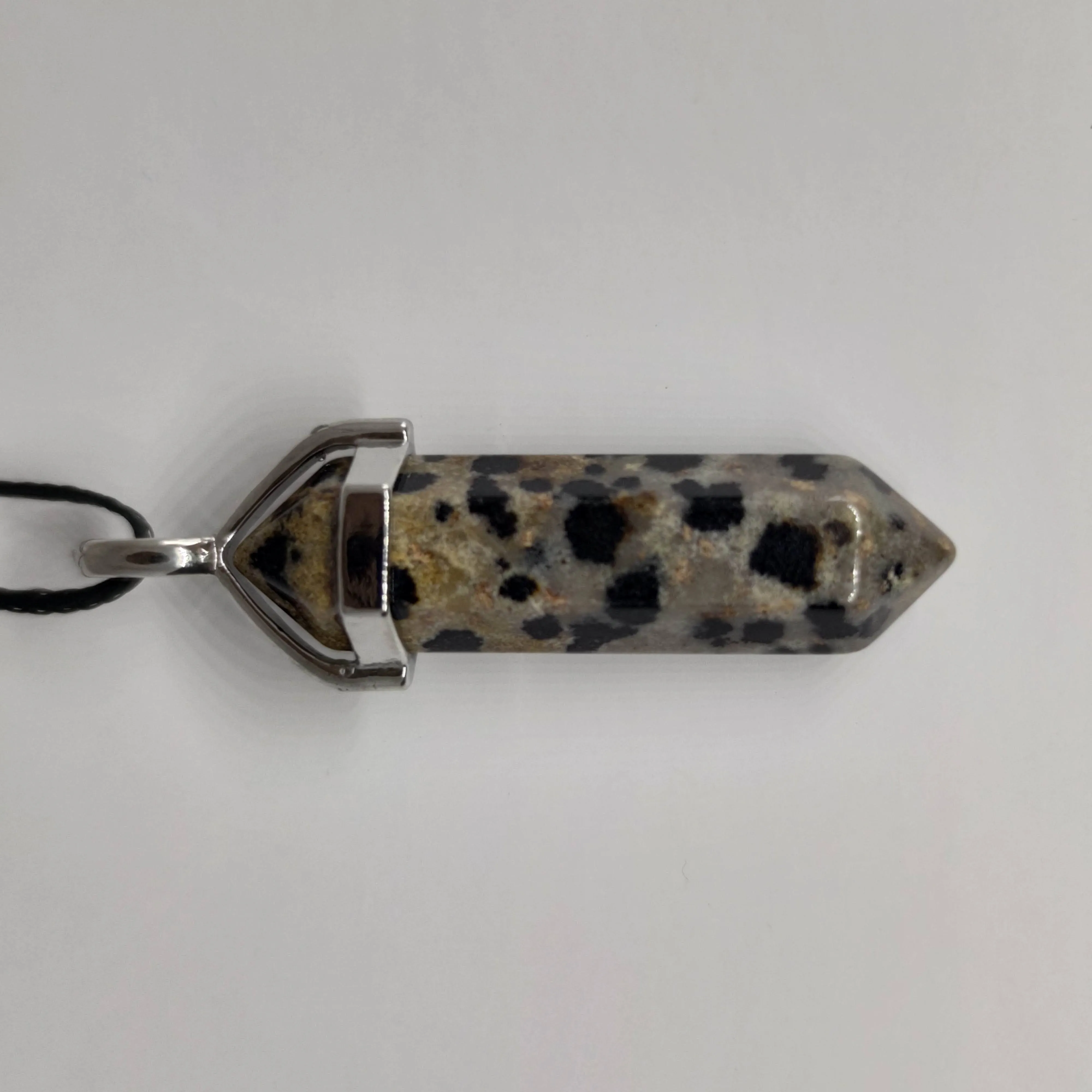 Dalmatian Jasper Crystal Point Pendant