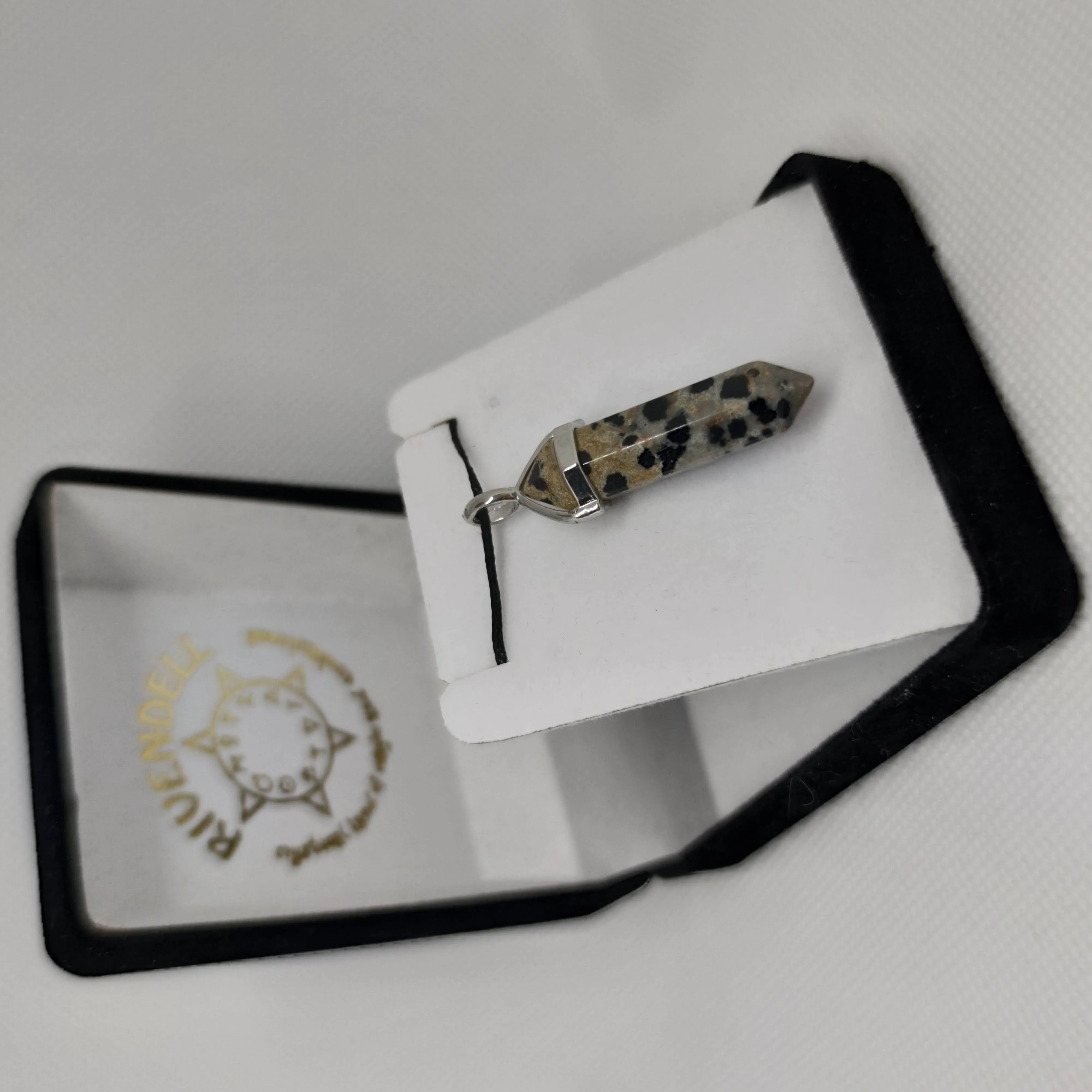 Dalmatian Jasper Crystal Point Pendant