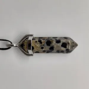 Dalmatian Jasper Crystal Point Pendant